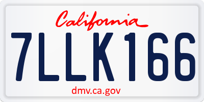 CA license plate 7LLK166