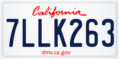 CA license plate 7LLK263