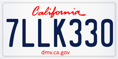 CA license plate 7LLK330