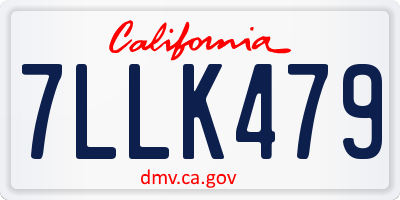 CA license plate 7LLK479