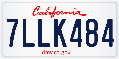 CA license plate 7LLK484