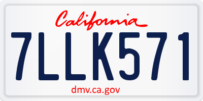 CA license plate 7LLK571