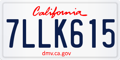 CA license plate 7LLK615
