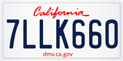CA license plate 7LLK660