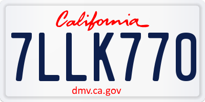 CA license plate 7LLK770