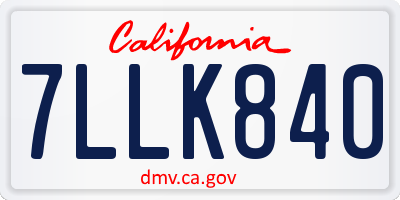 CA license plate 7LLK840