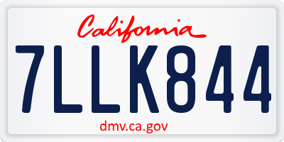 CA license plate 7LLK844