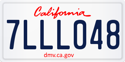 CA license plate 7LLL048