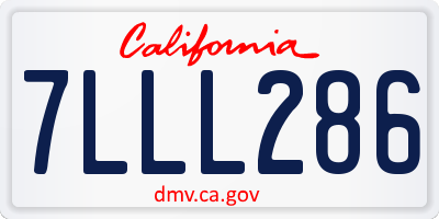 CA license plate 7LLL286