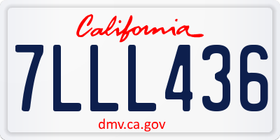 CA license plate 7LLL436
