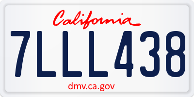 CA license plate 7LLL438