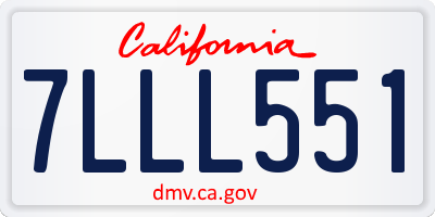 CA license plate 7LLL551