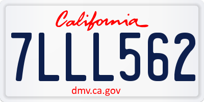 CA license plate 7LLL562