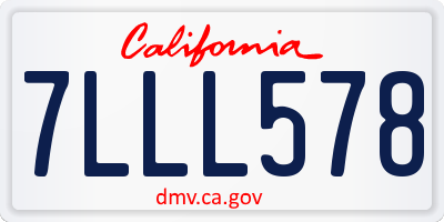 CA license plate 7LLL578