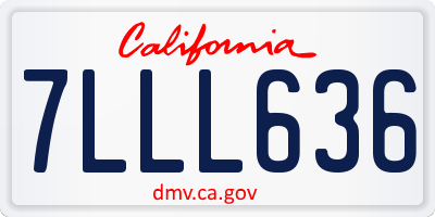 CA license plate 7LLL636