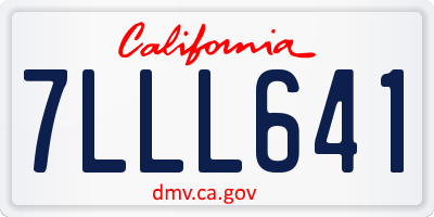 CA license plate 7LLL641