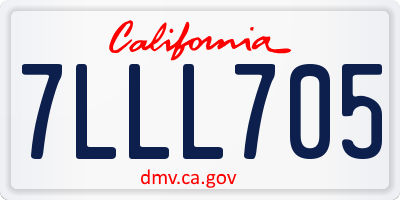 CA license plate 7LLL705