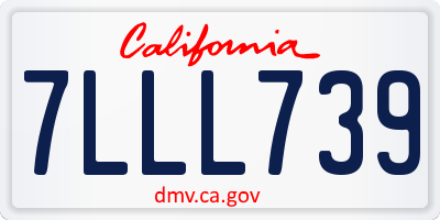 CA license plate 7LLL739