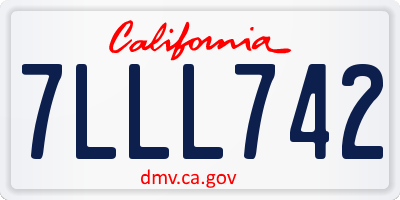 CA license plate 7LLL742