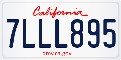 CA license plate 7LLL895