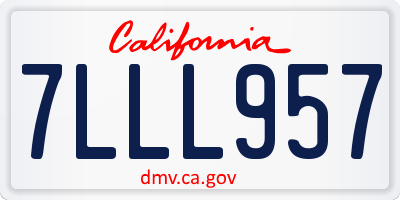 CA license plate 7LLL957