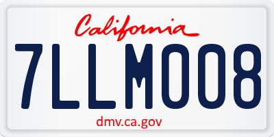 CA license plate 7LLM008