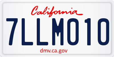 CA license plate 7LLM010