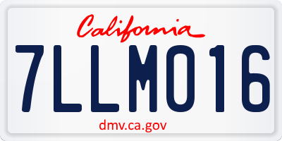 CA license plate 7LLM016