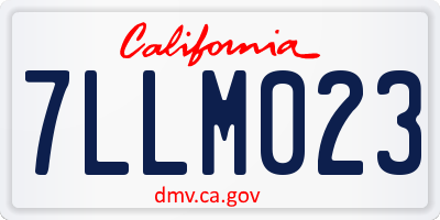 CA license plate 7LLM023