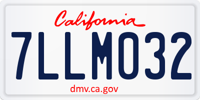 CA license plate 7LLM032