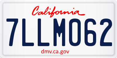 CA license plate 7LLM062