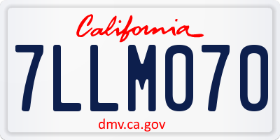 CA license plate 7LLM070