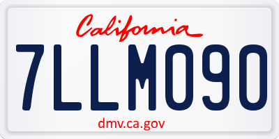 CA license plate 7LLM090