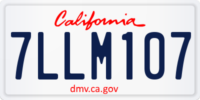 CA license plate 7LLM107