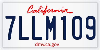 CA license plate 7LLM109
