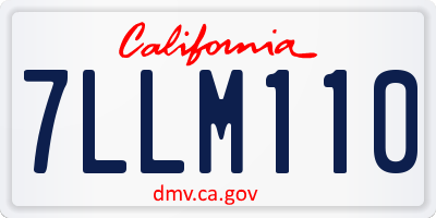 CA license plate 7LLM110