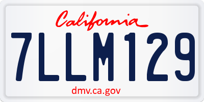 CA license plate 7LLM129