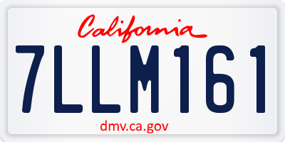 CA license plate 7LLM161