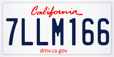 CA license plate 7LLM166