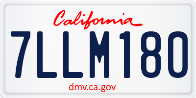CA license plate 7LLM180