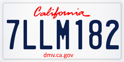CA license plate 7LLM182