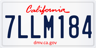 CA license plate 7LLM184