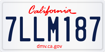 CA license plate 7LLM187