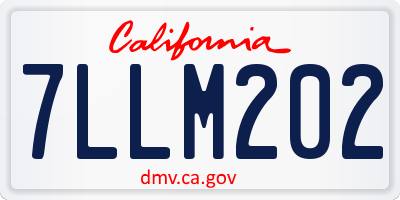 CA license plate 7LLM202