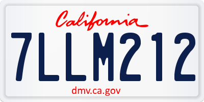 CA license plate 7LLM212
