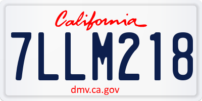 CA license plate 7LLM218