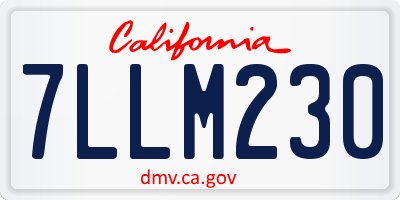 CA license plate 7LLM230