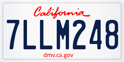 CA license plate 7LLM248