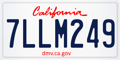 CA license plate 7LLM249