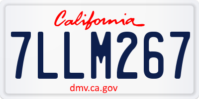 CA license plate 7LLM267